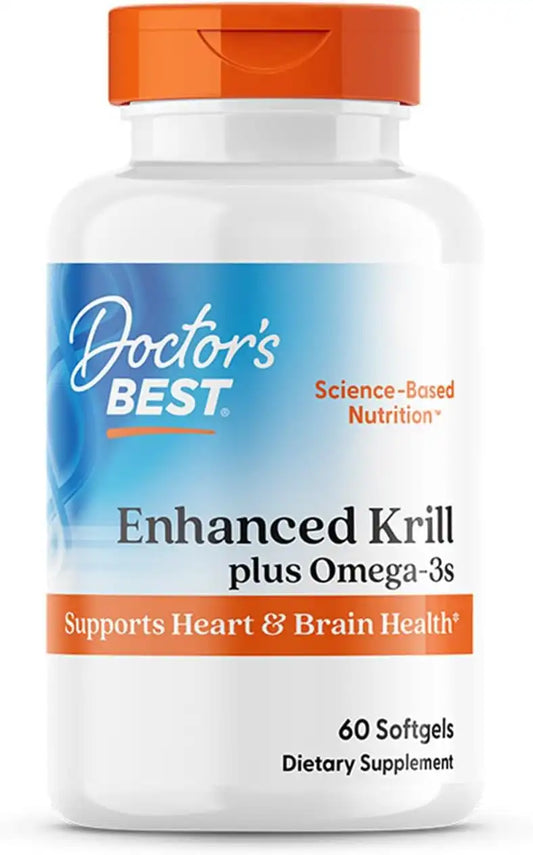 Doctor's BEST Antarctic Krill Oil Plus Omega 3s, DHA & EPA, 60 Ct Softgels