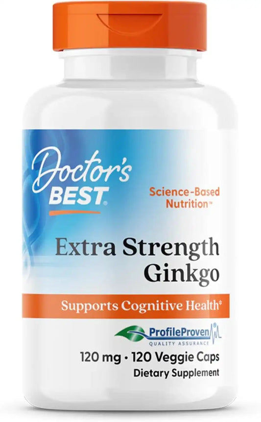 Doctor's Best Extra Strength Ginkgo Biloba 120 mg, 120 Veg Caps (2 Pack)