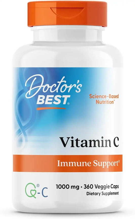 Doctor's Best Vitamin C 1000mg Supplement, for Men & Women, 360 Veg Caps