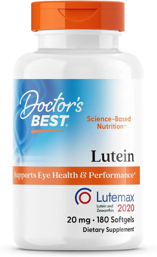Doctor's Best Lutein Supplement 20mg with Zeaxanthin, 180 Softgels