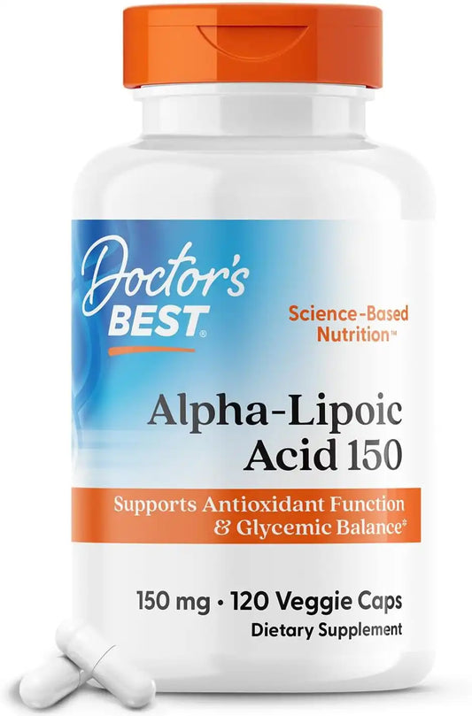 Doctor's Best Alpha Lipoic Acid Supplement 150mg, for Men & Women, 120 Caps