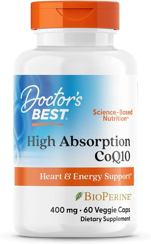 Doctor's BEST High Absorption CoQ10 400mg with BioPerine, 60 Veg Capsules