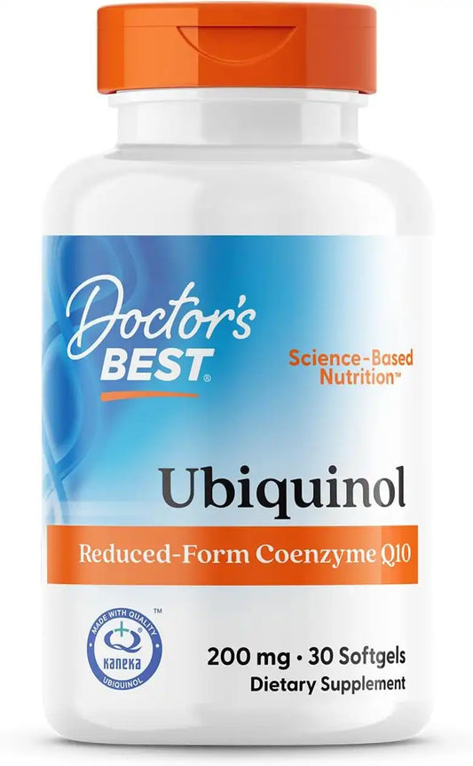 Doctor's BEST Kaneka Ubiquinol 200 mg Supplement, Non GMO, 30 Softgels