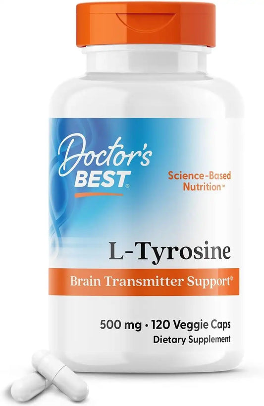 Doctor's BEST L Tyrosine Supplement, for Men & Women, 120 Veg Caps