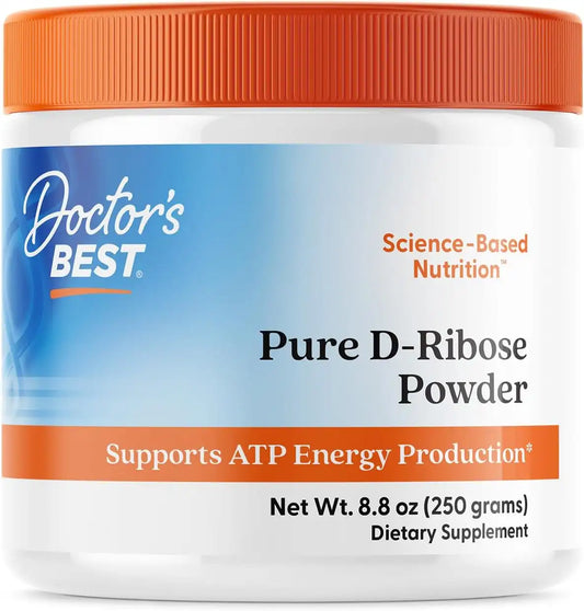 Doctor's Best Pure D Ribose Powder Supplement, Gluten Free, Vegan, 8.8 oz