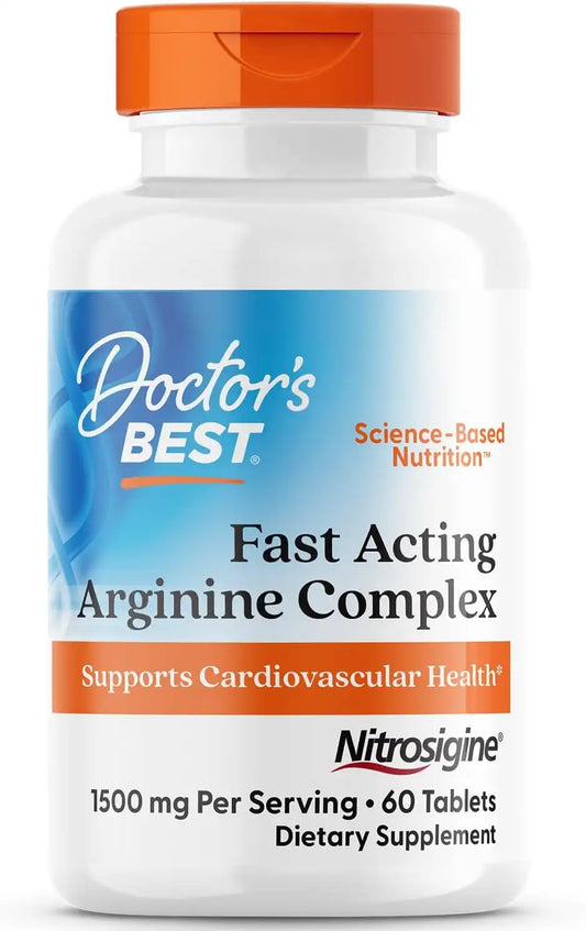 Doctor's Best Fast Acting Arginine Complex, 1500 mg Per Serving, 60 Tablets