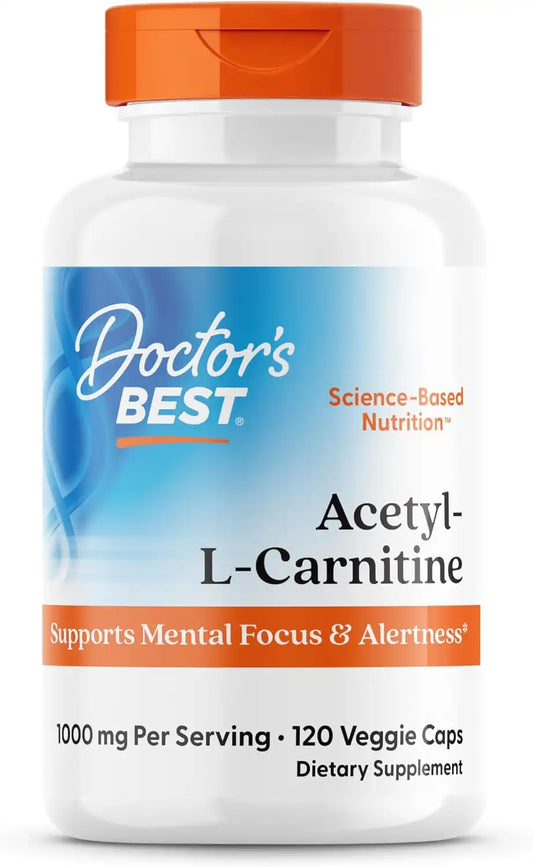 Doctors Best Acetyl-L-Carnitine 1000 mg Per Serving, 120 Veg Caps