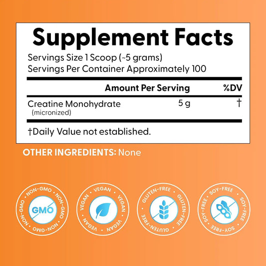 Doctor's Best Creatine Monohydrate Powder, for Women & Men, Vegan, 17.85 oz