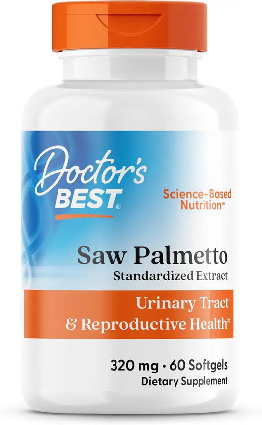 Doctor's BEST Saw Palmetto Extract Supplement, Non GMO, 60 Ct Softgels