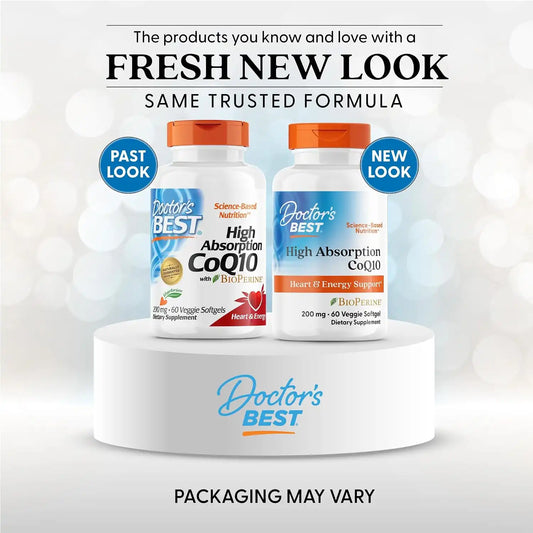Doctor's Best High Absorption CoQ10 200mg with BioPerine, 60 Veg Softgels