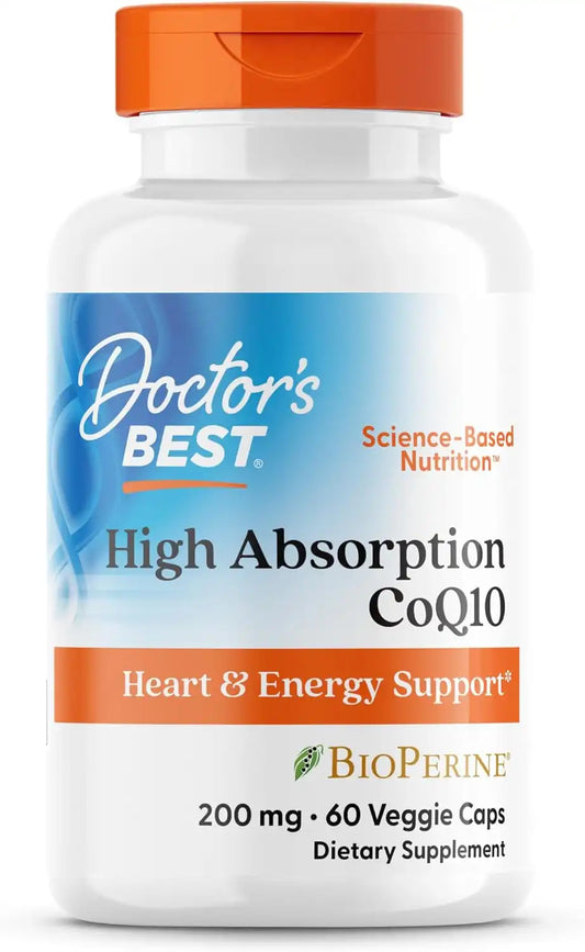 Doctor's BEST High Absorption CoQ10 200mg with BioPerine, 60 Veg Capsules