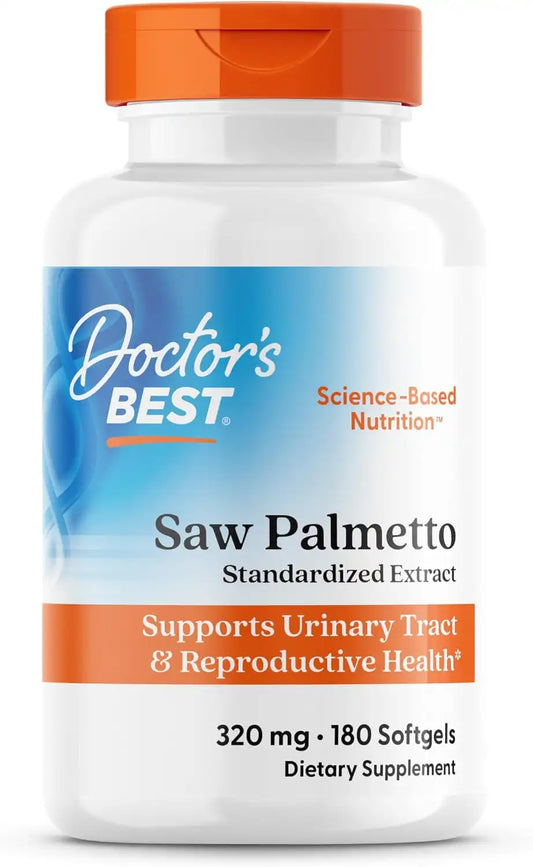 Doctor's Best Saw Palmetto Extract Supplement, Non GMO, 180 Ct Softgels