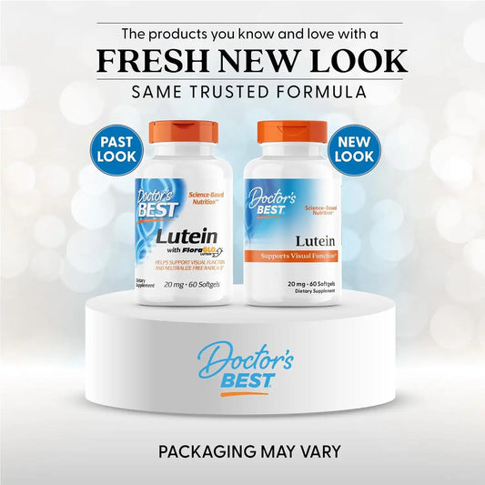 Doctor's Best Lutein Supplement 20mg with Zeaxanthin 1mg, 60 Softgels