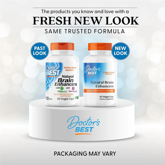 Doctor's BEST Natural Brain Enhancers, Gluten Free, 60 Ct Veg Caps