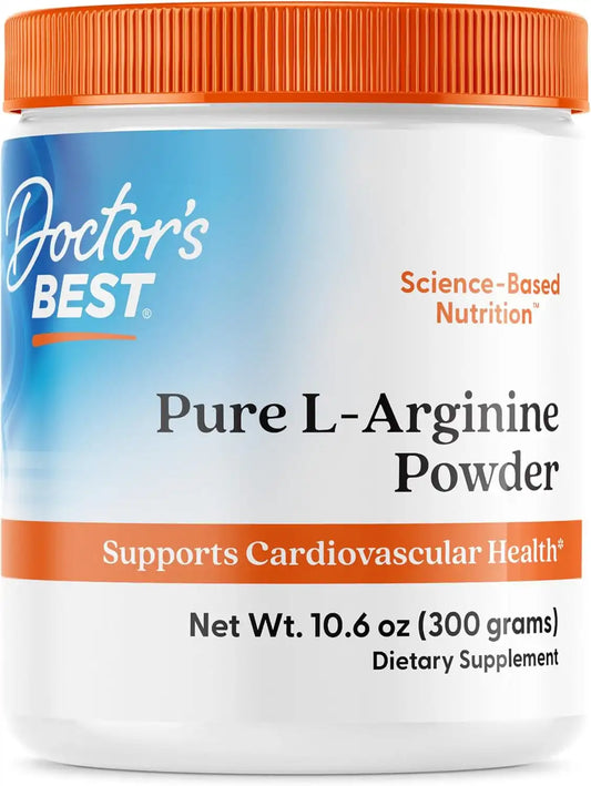 Doctor's BEST Pure L-Arginine Powder, Blood Flow Support, Vegan, 10.6 oz