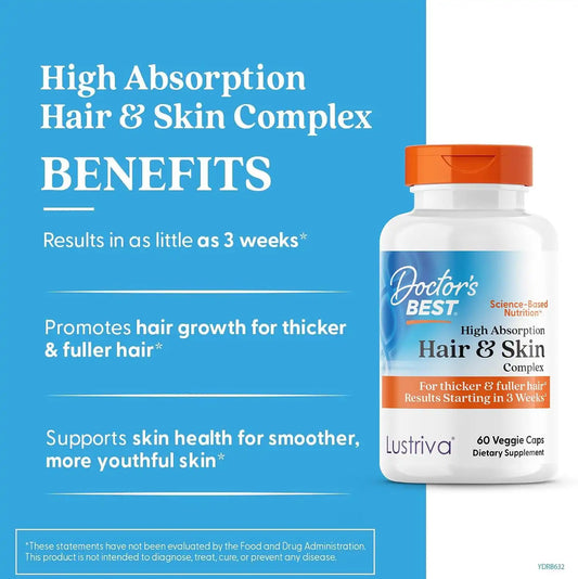 Doctor's Best High Absorption Hair & Skin Complex - 60 Veg Capsules