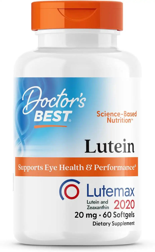 Doctor's BEST Lutein Supplement 20mg with Zeaxanthin, 60 Softgels
