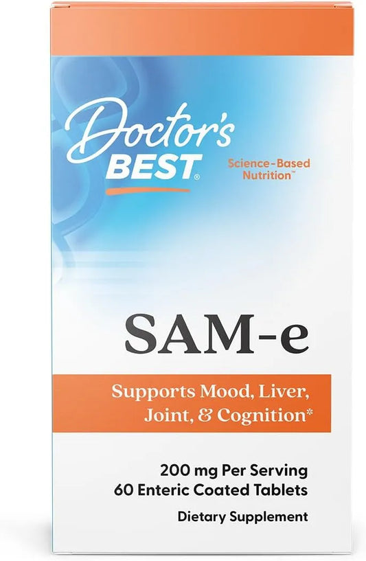 Doctor's Best SAM-e Supplement for Men & Women, 60 Enteric Coated Tablets