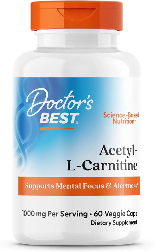 Doctors Best Acetyl-L-Carnitine 1000 mg Per Serving, 60 Veg Caps