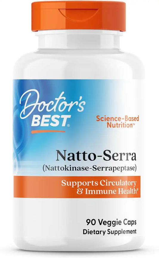 Doctor's Best Natto Serra, for Men & Women, Non GMO, Vegan, 90 Veg Capsules