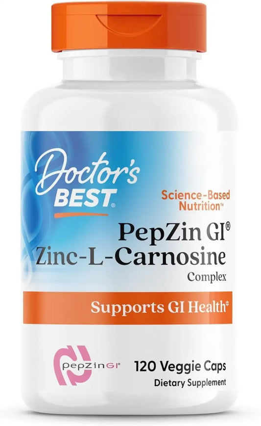 Doctor's BEST PepZin GI, Zinc-L-Carnosine Complex, Vegan, 120 Veg Capsules