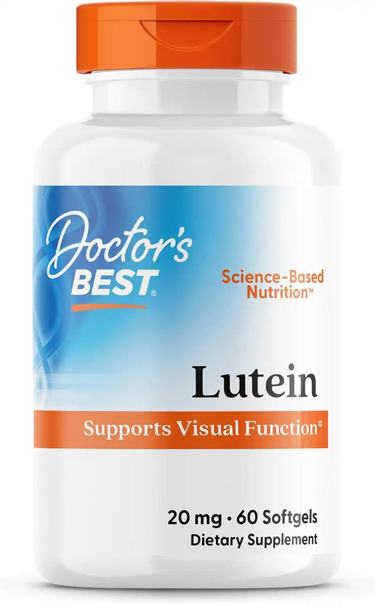 Doctor's Best Lutein Supplement 20mg with Zeaxanthin 1mg, 60 Softgels