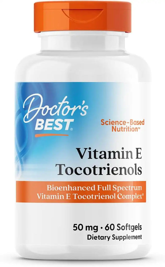 Doctor's Best Vitamin E Tocotrienols Complex Supplement, 60 Softgels