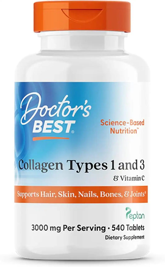 Doctor's BEST Collagen Peptides Types 1 and 3, Non GMO, 540 Tablets