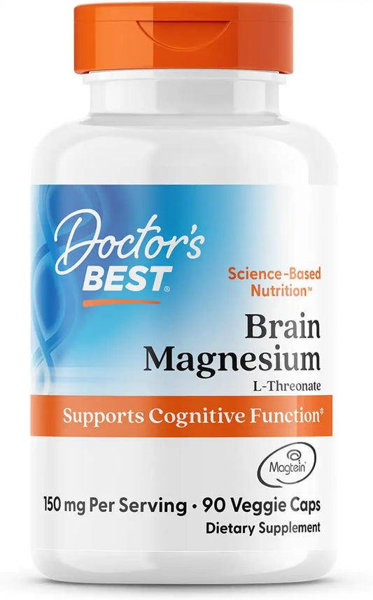 Doctor's Best L-Threonate Supplement, 150 mg Per Serving, 90 Veggie Caps
