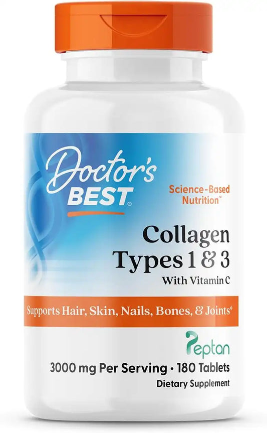 Doctor's Best Collagen Peptides Supplement Types 1 & 3, 180 Tablets