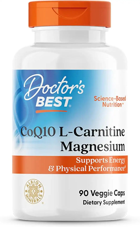 Doctor's Best CoQ10 L-Carnitine Magnesium Supplement, Soy Free, 90 Veg Caps