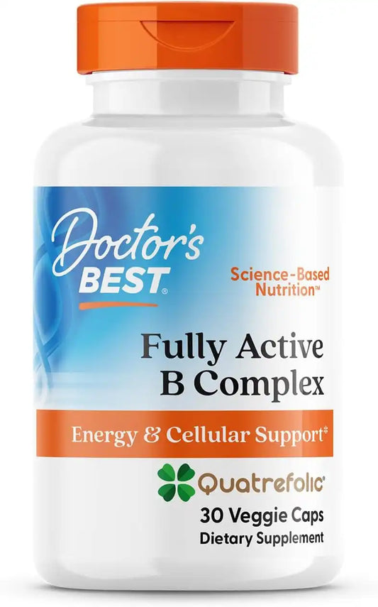 Doctor's BEST Fully Active Vitamin B Complex Supplement, 30 Veggie Capsules