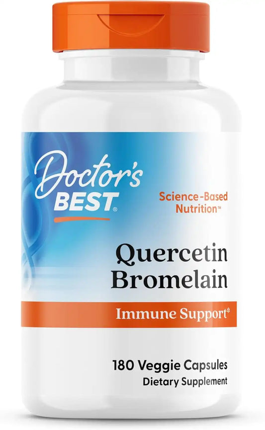 Doctor's Best Quercetin Bromelain Supplement, for Men & Women, 180 Veg Caps