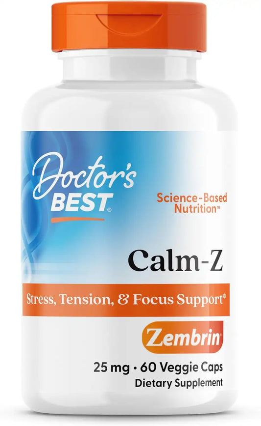Doctor's Best Calm-Z, for Men & Women Calm & Focus Support, 60 Veg Caps