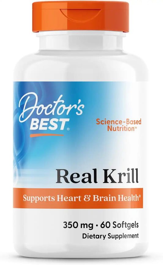 Doctor's BEST Real Krill Oil 350 mg Supplement, 60 Ct Softgels