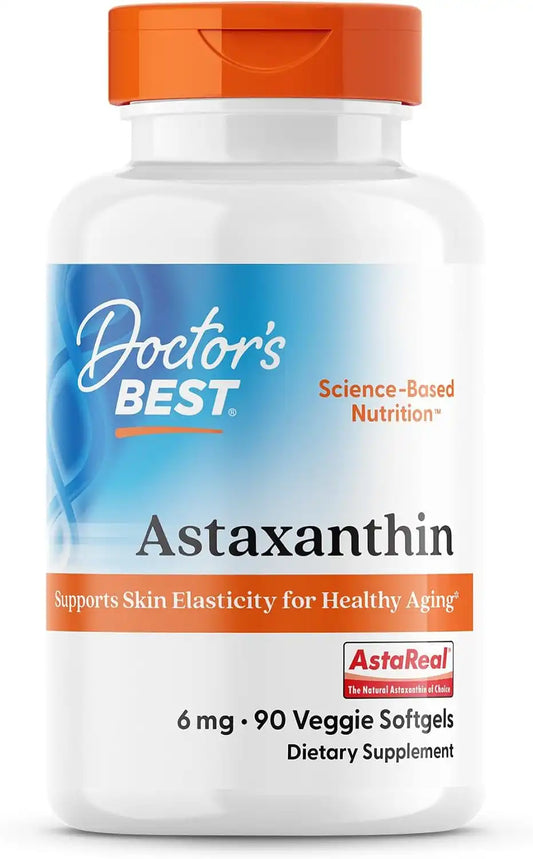 Doctor's BEST Astaxanthin Vegan Supplement 6 mg, 90 Veggie Softgels