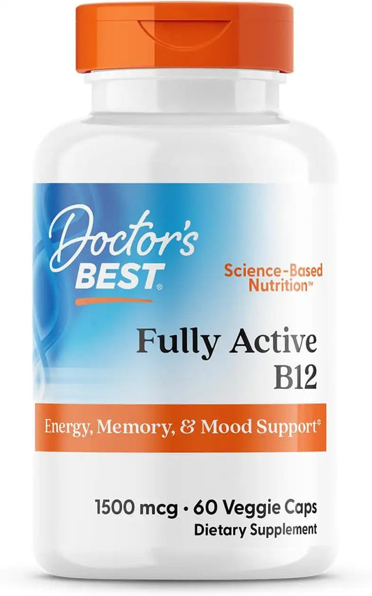 Doctor's Best Vitamin B12 Methylcobalamin for Men & Women, 60 Veg Capsules