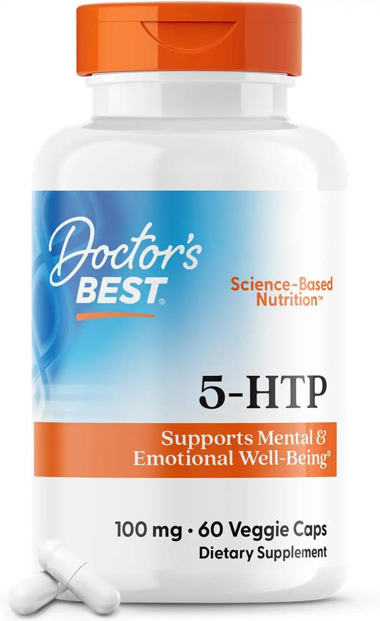 Doctors Best 5-HTP 100mg Capsules, Non-GMO, Gluten Free, 60 Veg Caps
