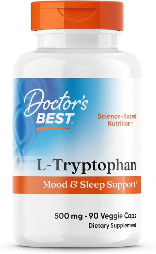 Doctor's Best L Tryptophan Supplement, for Men & Women, 90 Veg Capsules