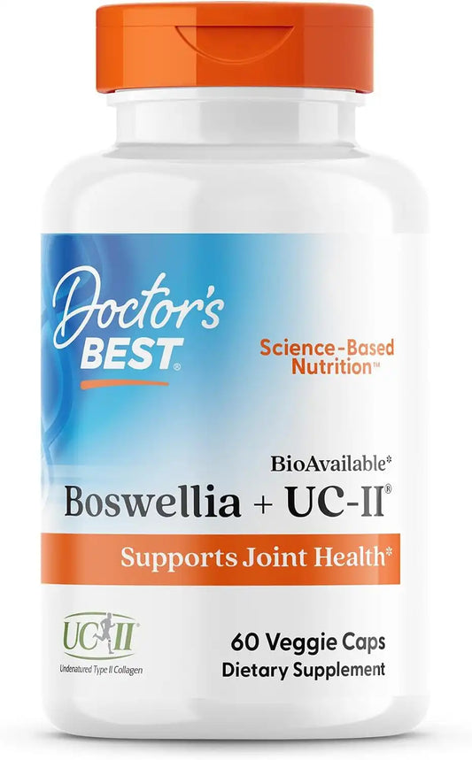 Doctor's Best Boswellia + UC-II Supplement, for Men & Women, 60 Veg Caps