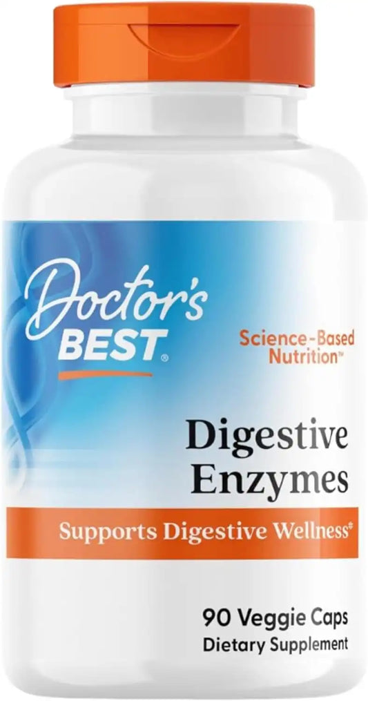 Doctor's Best Digestive Enzymes Supplement, for Women & Men, 90 Veg Caps