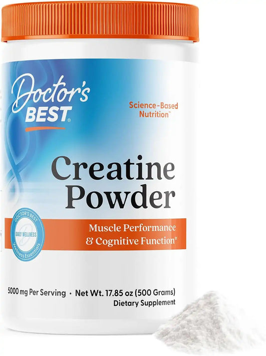 Doctor's Best Creatine Monohydrate Powder, for Women & Men, Vegan, 17.85 oz
