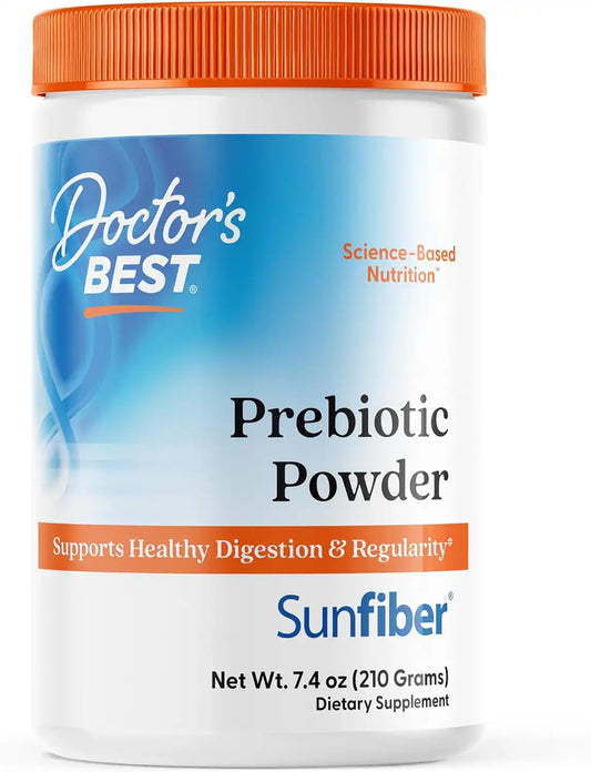 Doctor's Best Prebiotic Powder Supplement with Sunfiber Guar Fiber, 7.4 oz
