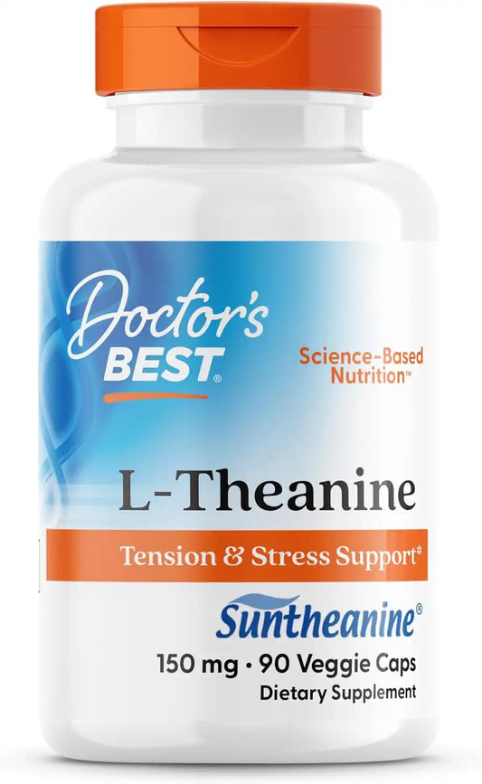 Doctor's BEST L-Theanine Caps 150 mg, for Men & Women, 90 Veg Capsules
