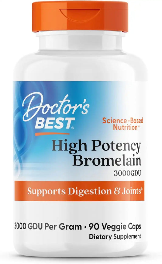 Doctor's Best Bromelain Supplement 500 mg, for Men & Women, 90 Veg Caps
