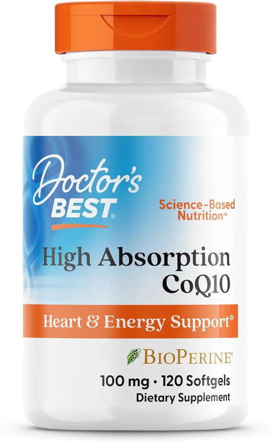 Doctor's Best High Absorption CoQ10 with BioPerine Supplement, 120 Softgels