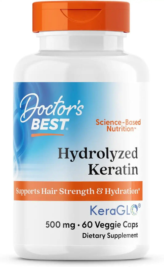 Doctor's BEST Hydrolyzed Keratin Supplement, for Women & Men, 60 Veg Caps