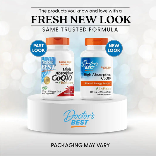 Doctor's BEST High Absorption CoQ10 200mg with BioPerine, 60 Veg Capsules