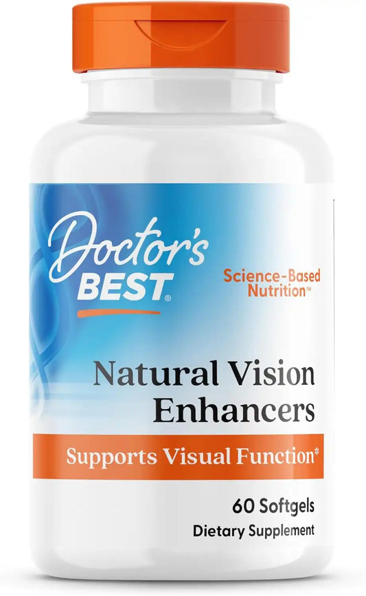 Doctor's Best Natural Vision Enhancers for Men & Women Non-GMO, 60 Softgels
