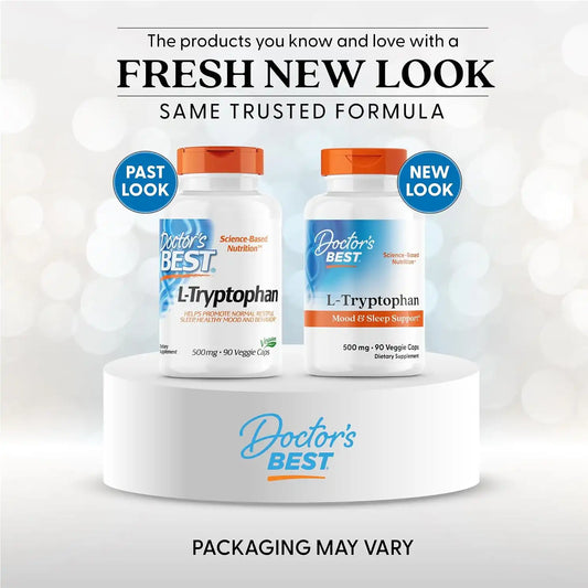 Doctor's Best L Tryptophan Supplement, for Men & Women, 90 Veg Capsules